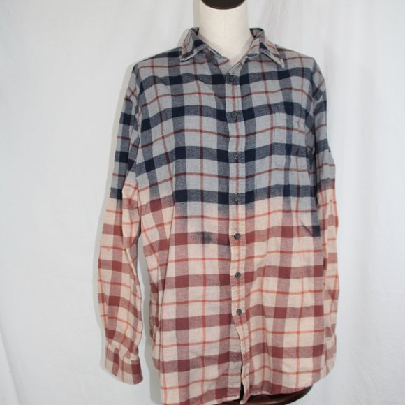 E.T. Vintage Patched Flannel Adult XL unisex Distressed Plaid One of a Kind - Picture 3 of 8